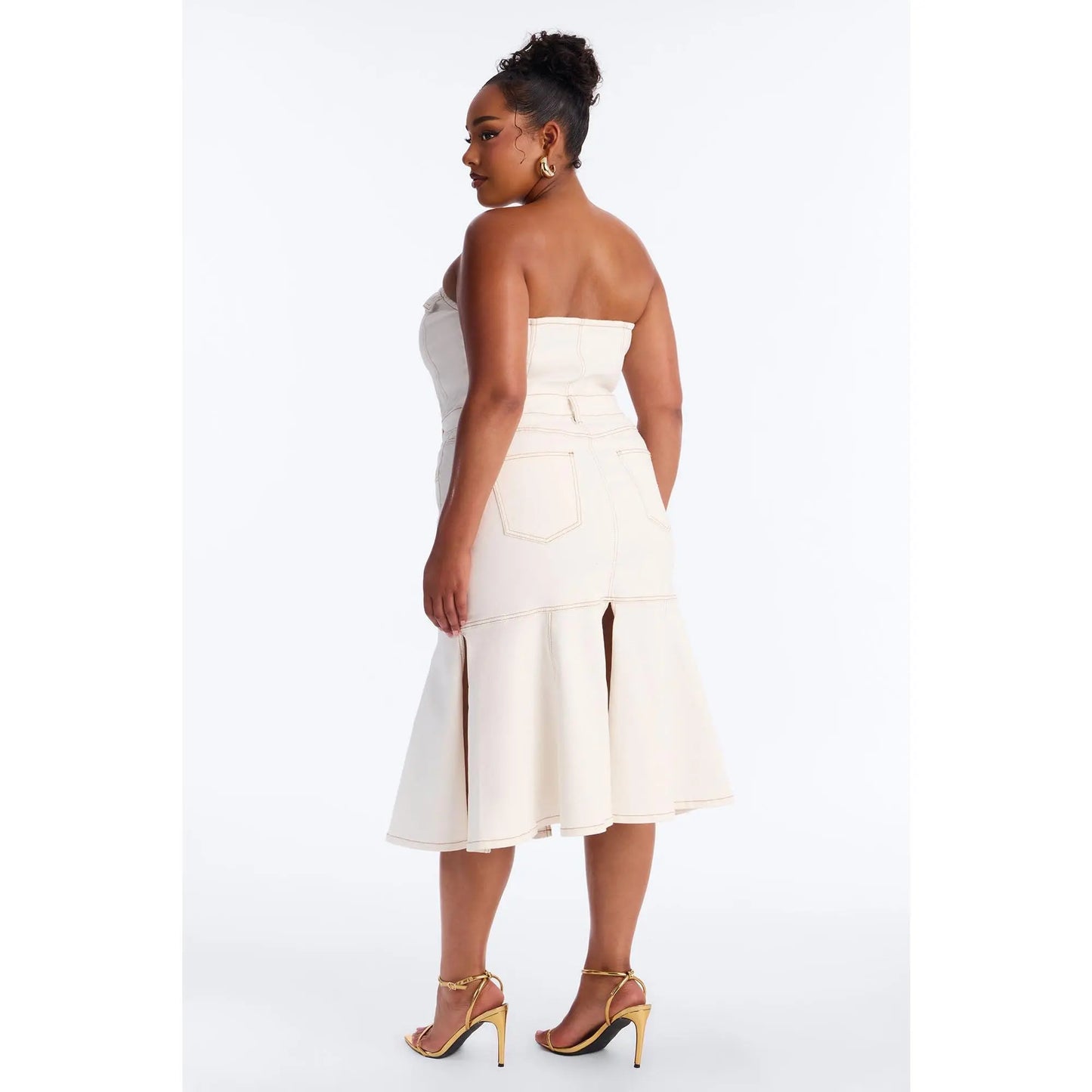 Main One Denim Midi Dress - White