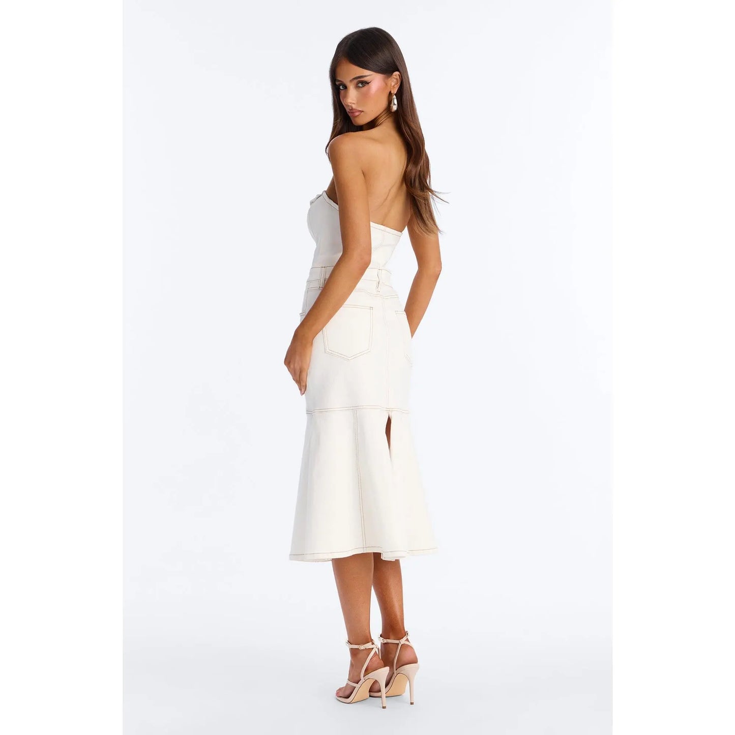 Main One Denim Midi Dress - White