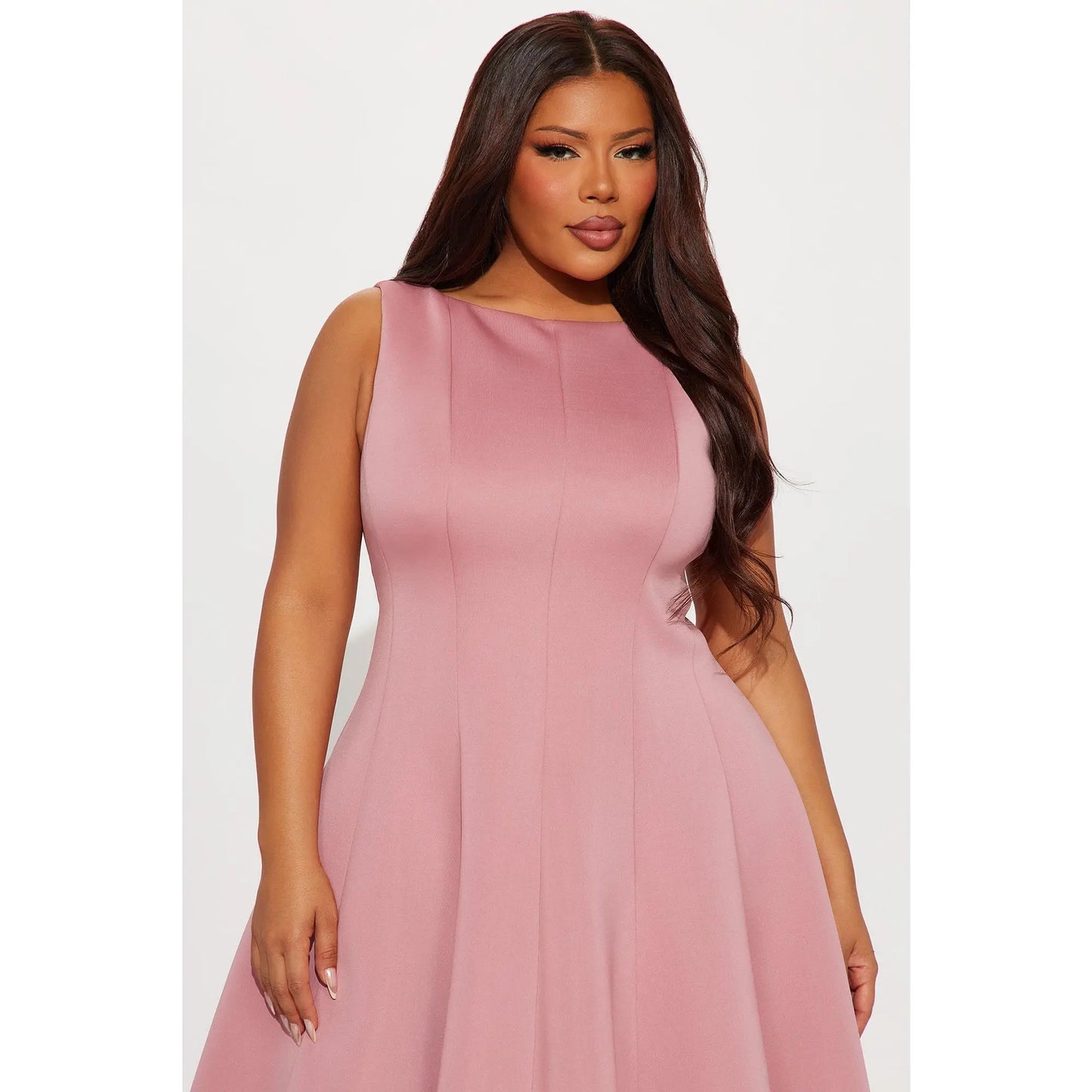 Sweet Sunday Pleated Midi Dress - Mauve