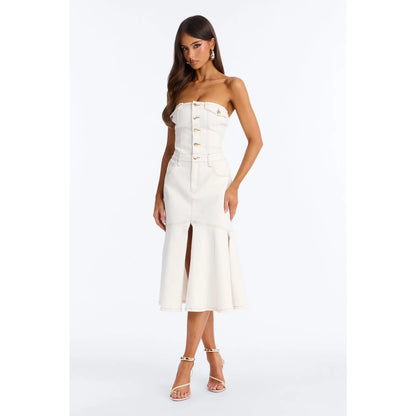 Main One Denim Midi Dress - White