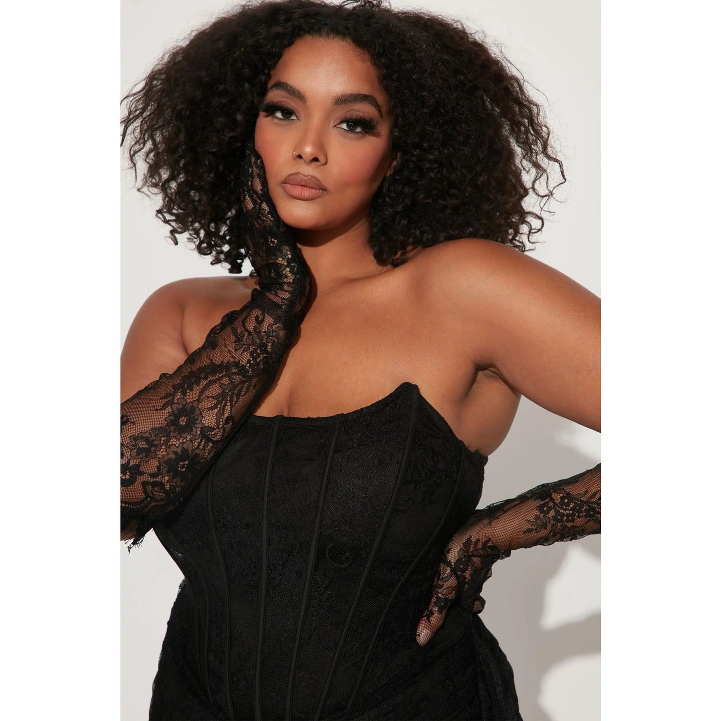 Always Sweet Corset Mini Dress Set - Black