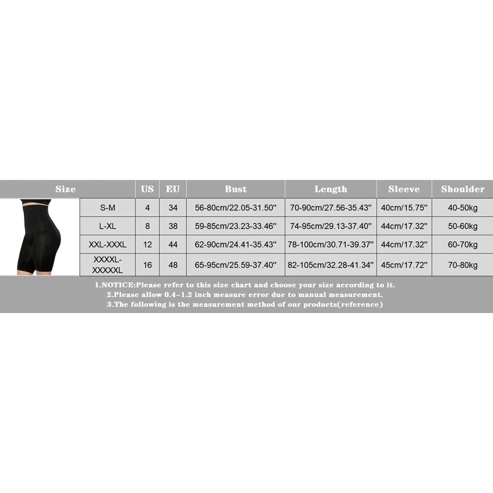 Shaper Bodysuit for Women High-Waisted Corset Shaper Slim Waist Panty Trainer Black S