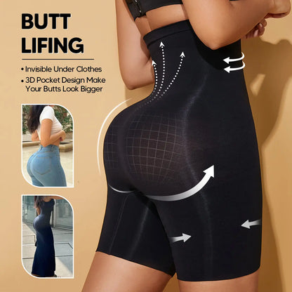 MUEE Women'S High Waisted Tummy Tuck Shaping High Elastic Lycra Five Points Shaping Bottom Pants Shapewear Shorts for Women Thigh Slimming Sculpting Stretchy Tummy Control & 3D Hip Lift-Up & Thigh Slimmer Womenswear Compression Sexy Comfort